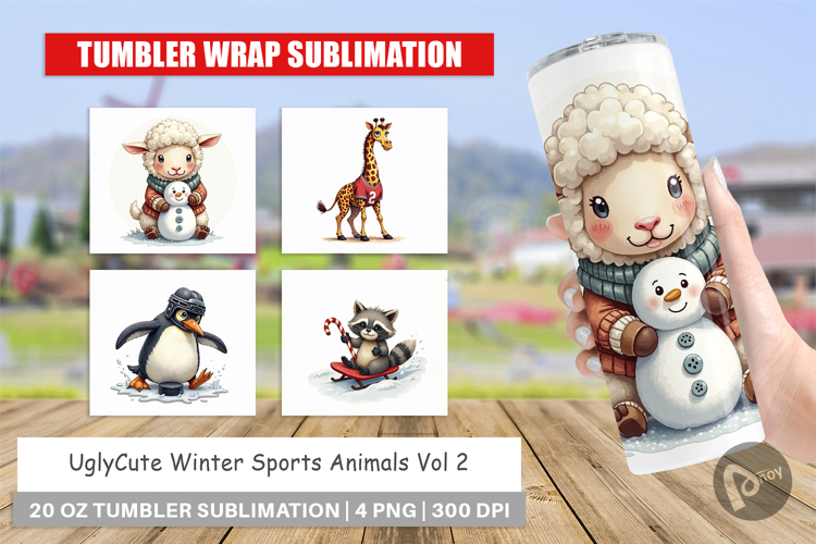 Winter Sports Animals Tumbler