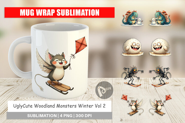Woodland Monsters Sports Mug Wrap example image 1