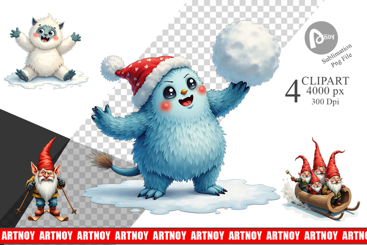 Yeti   Gnome Winter Games Clipart