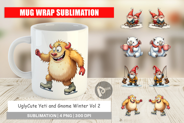 Yeti & Gnome Winter Games Mug Wrap