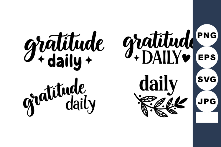 Gratitude Daily Inspirational Calligraphy Typography Design