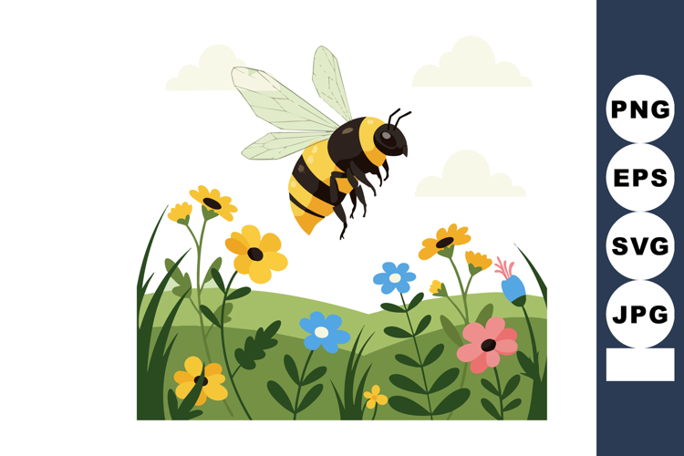 Bee Flying Clipart Image 24