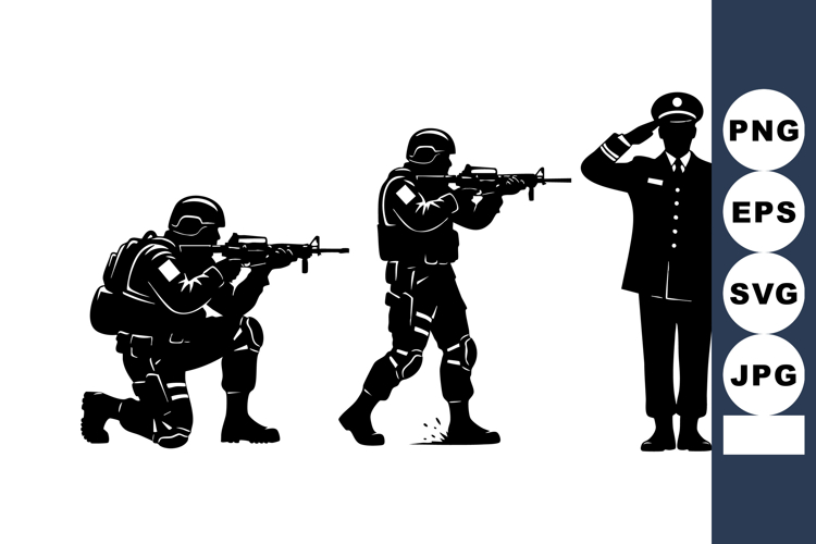 Saluting Silhouette Image 5