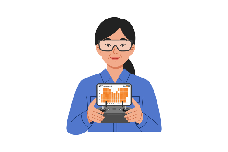 Woman wearing glasses holding remote controller with digital