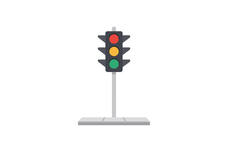 Traffic light with red yellow and green signals on pole in f example image 1