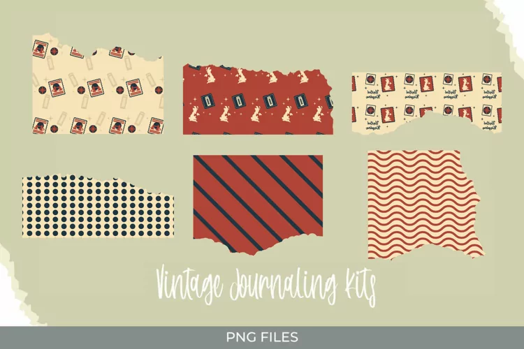 UK Retro Postage Pattern Torn Paper