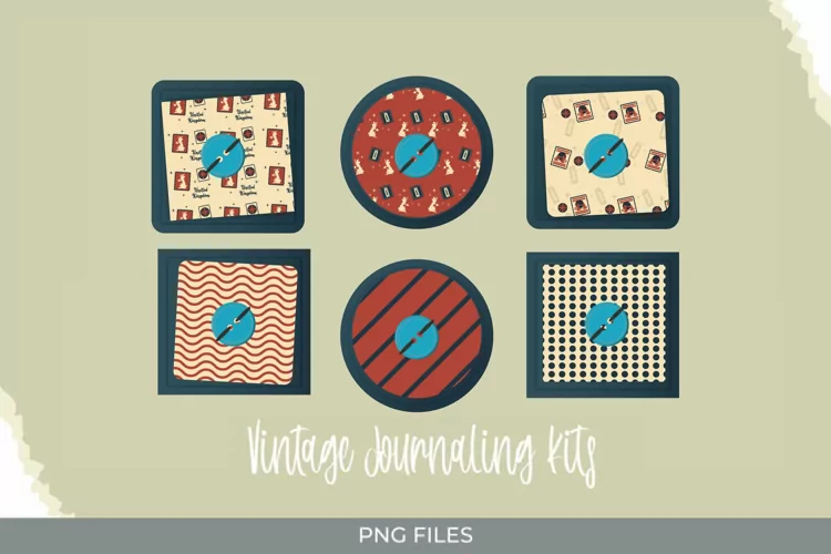 UK Retro Postage Pattern Buttons