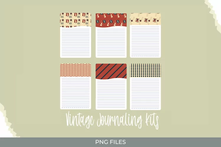 UK Retro Postage Shaped Journaling Page