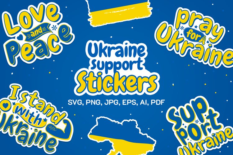 Ukraine Support Stickers 6 Stickers