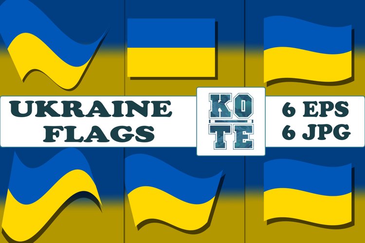 6 Ukrainian flags