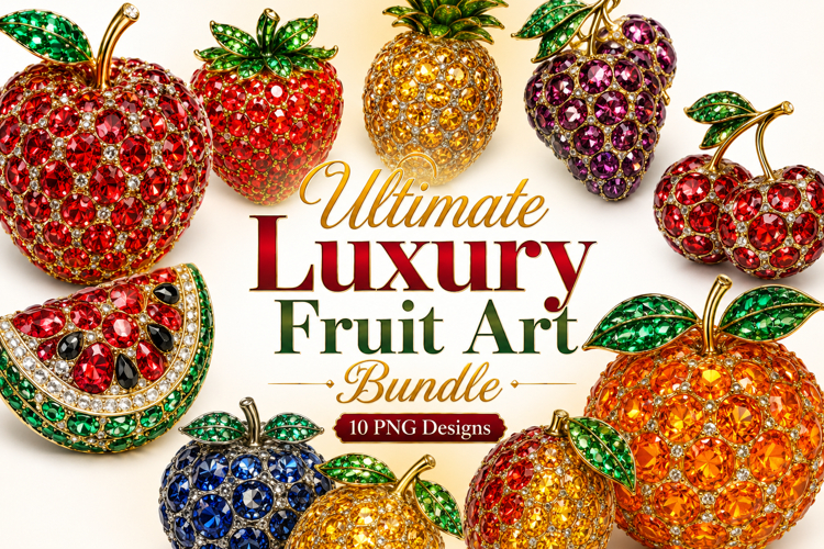 Ultimate Luxury Fruit Art Bundle,Luxury Fruit Clipart Bundle