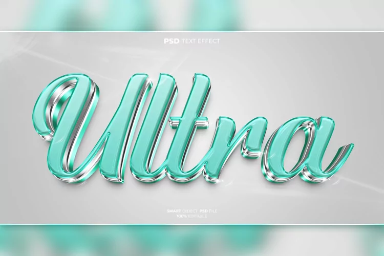 Ultra 3D editable text effect