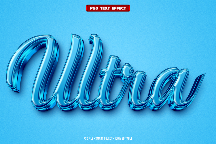 Ultra 3D editable text effect