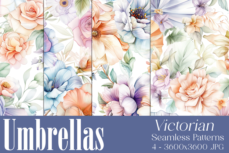 Umbrella Patterns, Pretty Flowers Seamless Patterns, s13