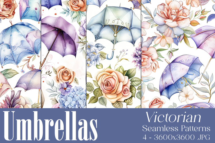 Umbrella Patterns, Pretty Flowers Seamless Patterns, s14