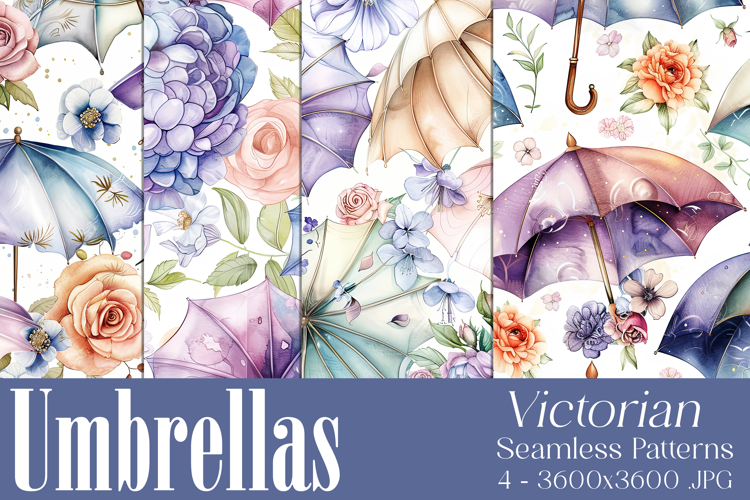 Umbrella Patterns, Pretty Flowers Seamless Patterns, s15