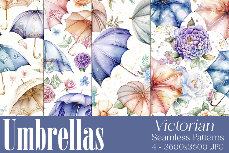 Umbrella Patterns, Pretty Flowers Seamless Patterns, s16