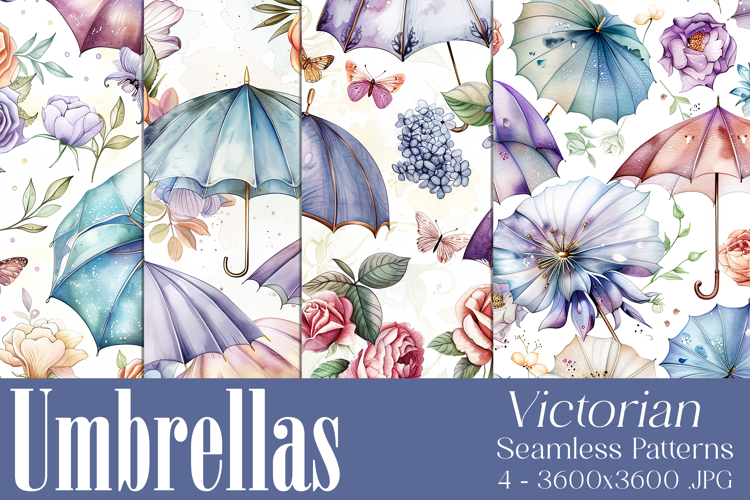 Umbrella Patterns, Pretty Flowers Seamless Patterns, s3