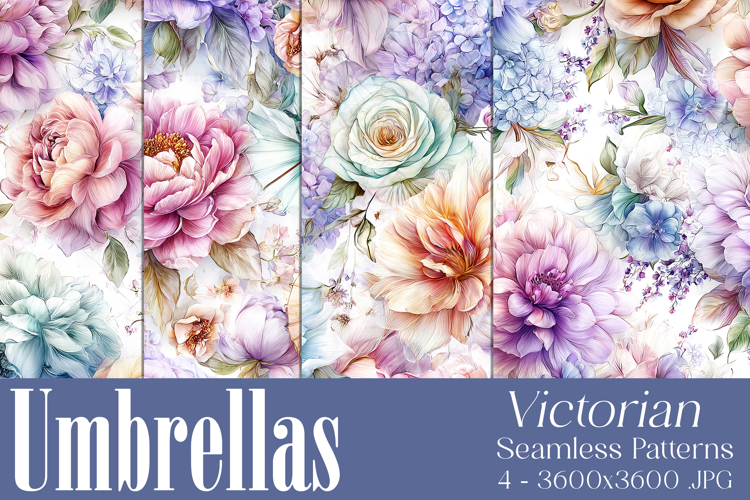 Umbrella Patterns, Pretty Flowers Seamless Patterns, s9