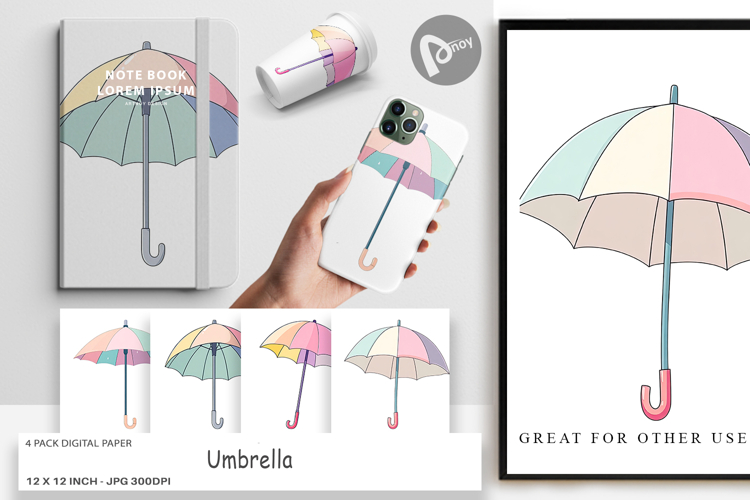 Digital Paper Spring Umbrella