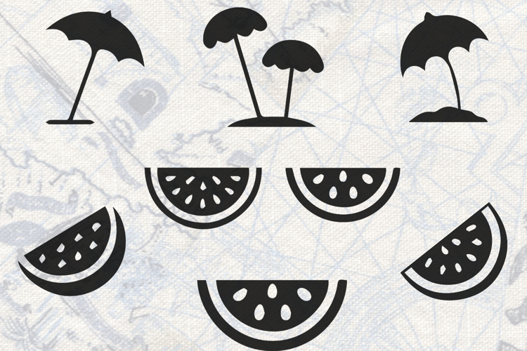 Umbrellas Watermelons Collection SVG