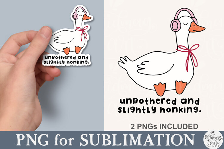 Unbothered And Slightly Honking Funny Goose PNG example image 1