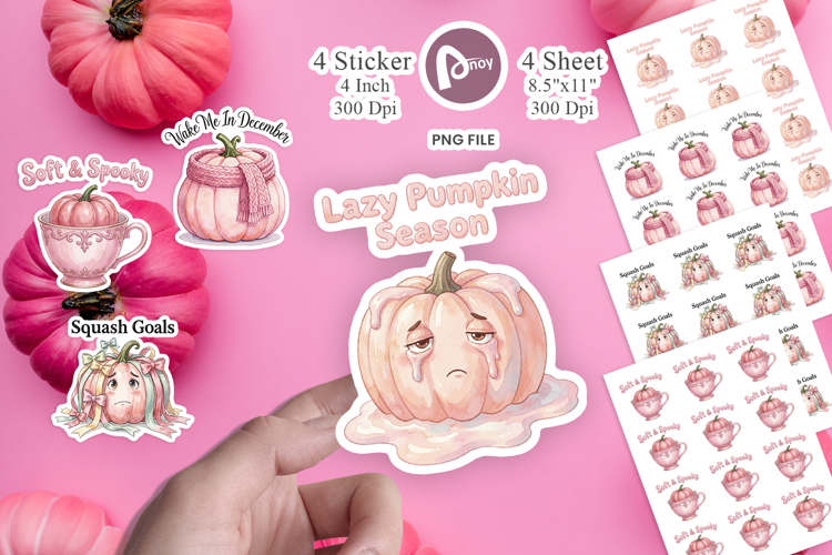Unbothered Pink Pumpkin Sticker