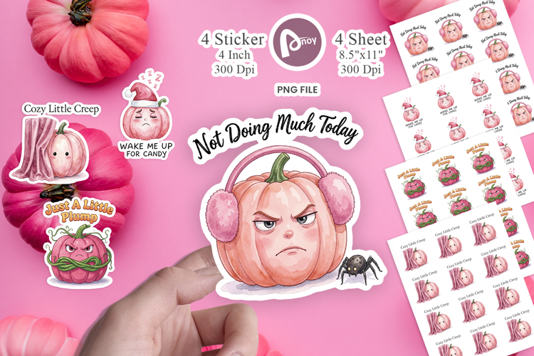 Unbothered Pink Pumpkin Sticker