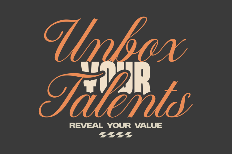 Unbox Your Talent Typography Lettering Quote T shirt Design