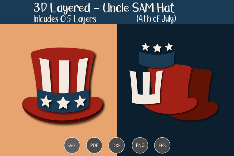 3D Layered Uncle Sam Hat