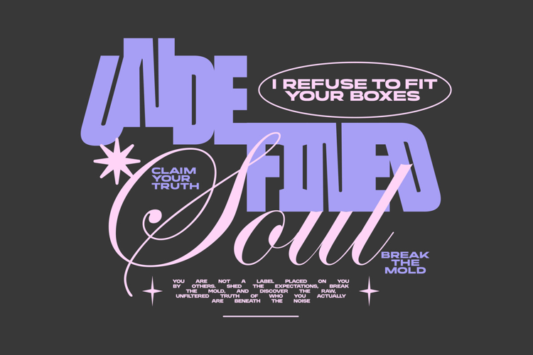 Undefined Soul Aesthetic Typography Quote T shirt Design