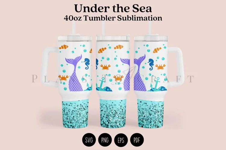 Under the Sea 40oz Tumbler Sublimation Wrap SVG