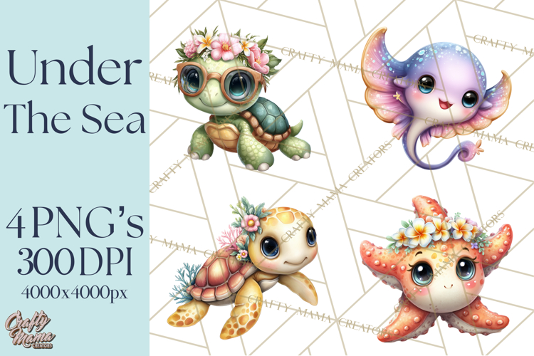 Under the Sea Babies Clipart PNG, Animal Clipart PNG