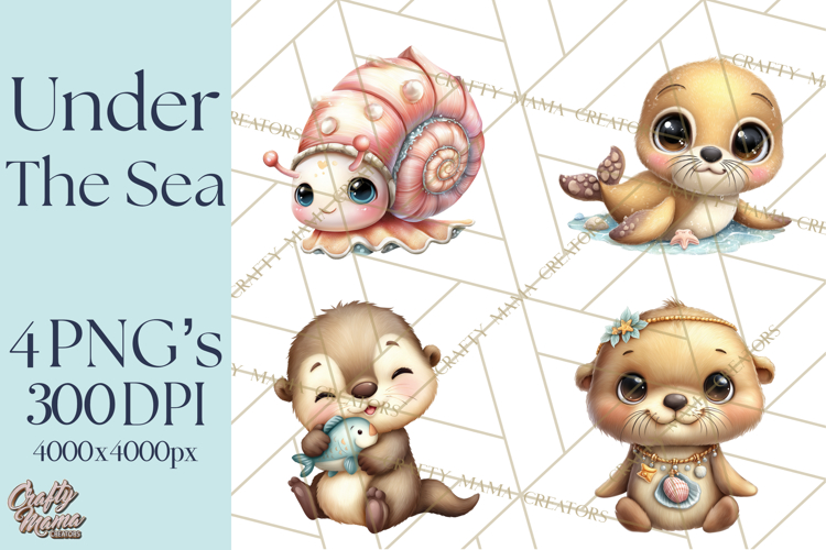 Under the Sea Babies Clipart PNG, Animal Clipart PNG