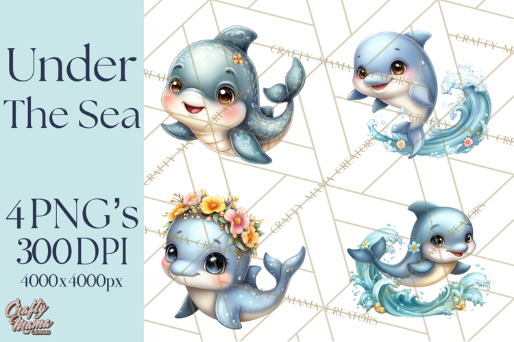 Under the Sea Babies Clipart PNG, Animal Clipart PNG
