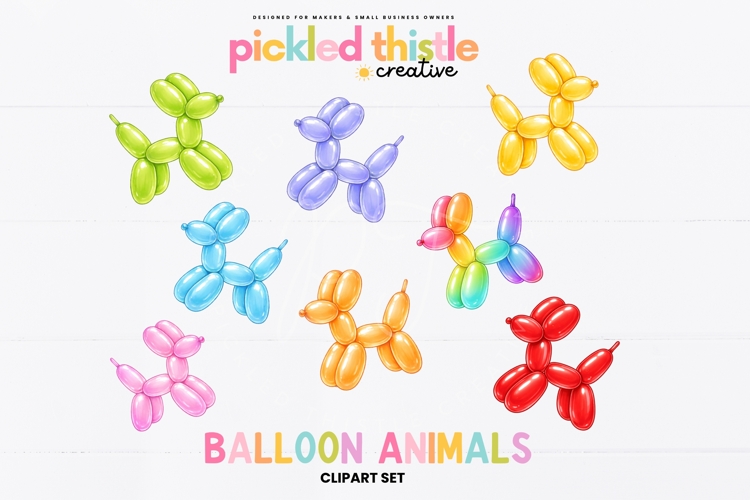 Balloon Animal Clipart Set PNG