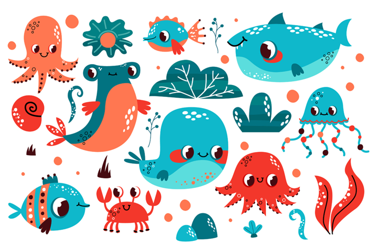 Underwater Sea Life Illustrations Tropical Fish example image 1