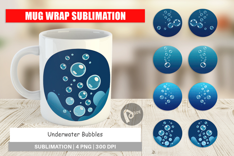Mug Wrap Underwater Bubbles