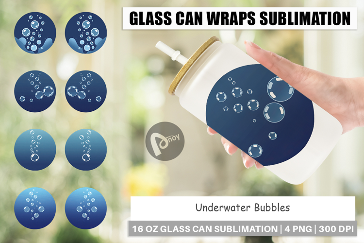 Glass Can Underwater Bubbles