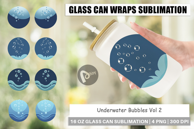Glass Can Underwater Bubbles