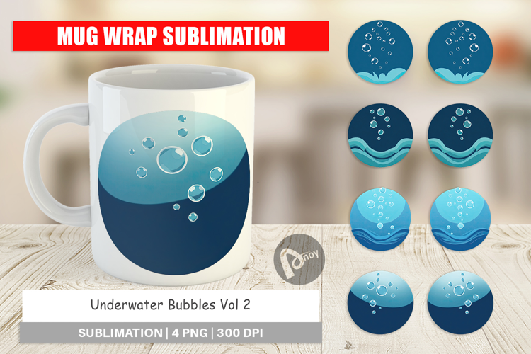 Mug Wrap Underwater Bubbles