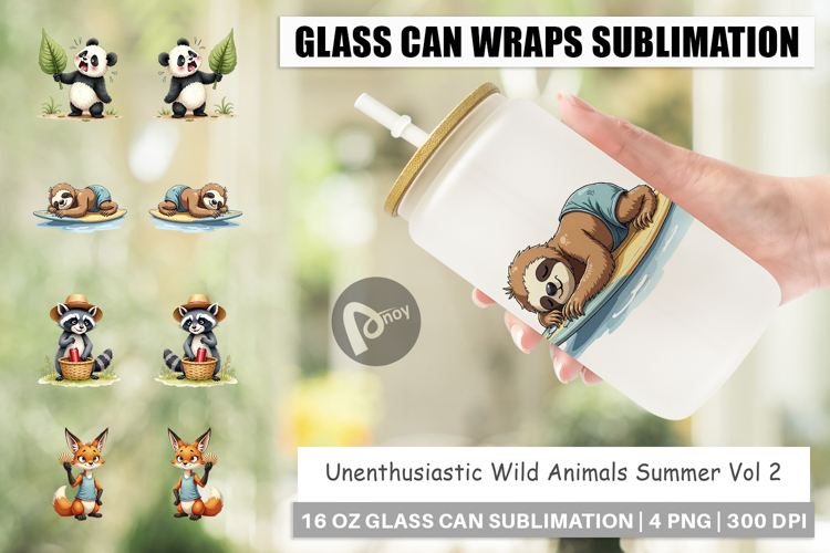 Unenthusiastic Wild Animals Glass Can