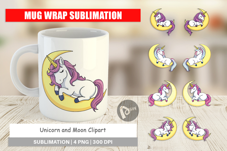 Mug Wrap Unicorn   Moon