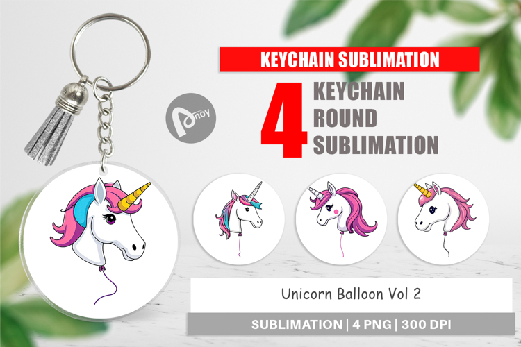 Keychain Unicorn Balloon