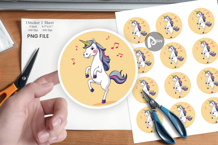Dancing Unicorn Sticker