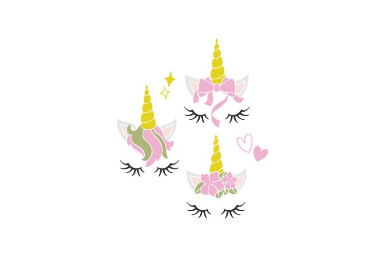 Unicorn Faces SVG Cut File