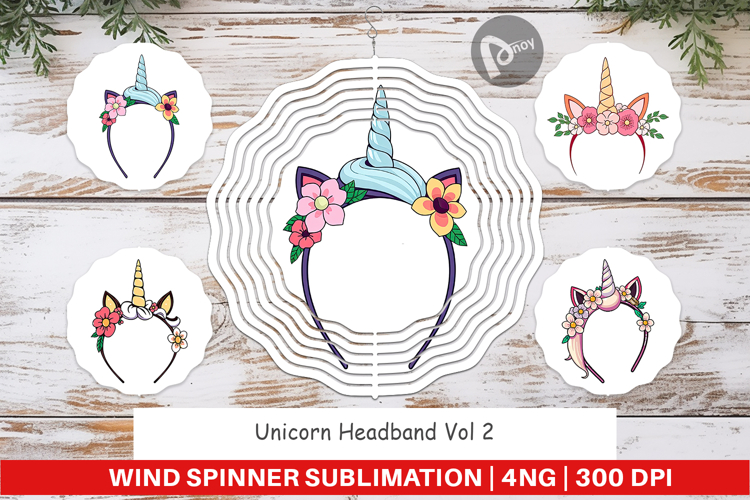 Wind Spinner Unicorn Headband example image 1