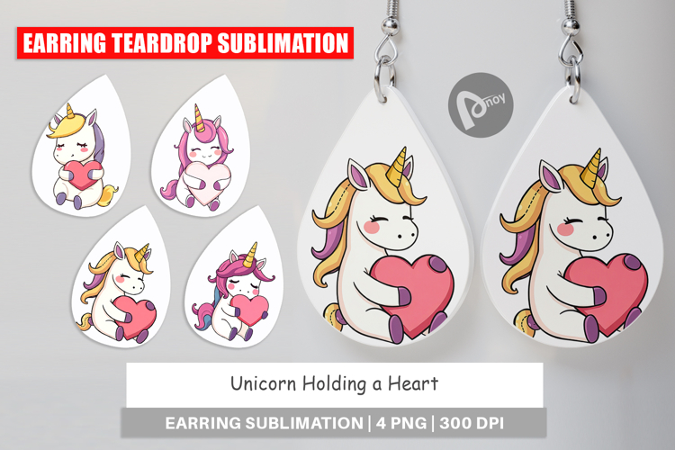 Earring Unicorn with Heart