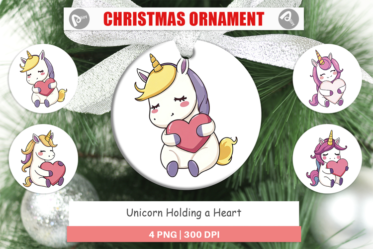 Ornament Unicorn with Heart