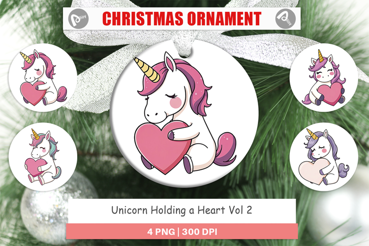Ornament Unicorn with Heart